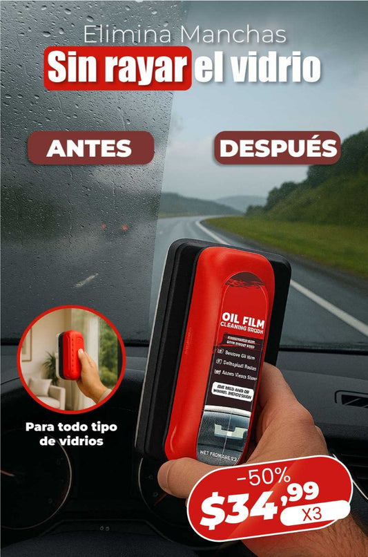 Elimina la grasa del vidrio al instante – Cepillo limpiador para autos y ventanas
